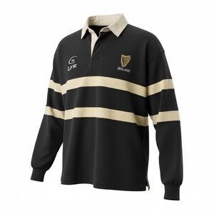 Harp Ireland Longsleeve Striped Rugby Polo Shirt (180)